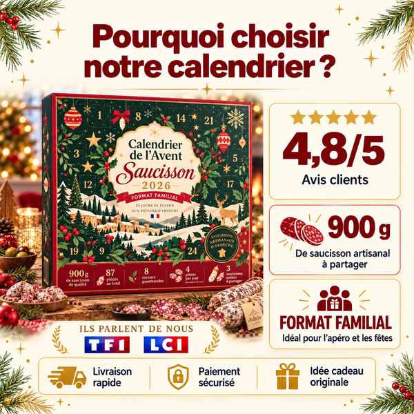 Calendrier de l'Avent Saucisson 2026 – Coffret Artisanal 900 g